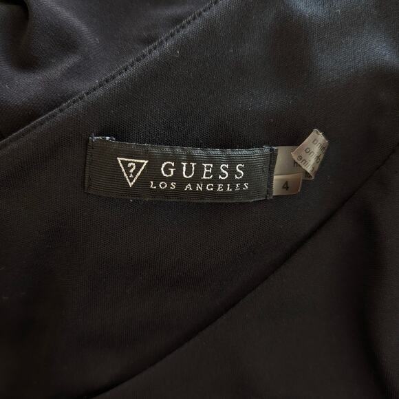 Y2K Guess Studded Sequin Cold Shoulder Formal Maxi Slip Dress Size 4 - Picture 9 of 9